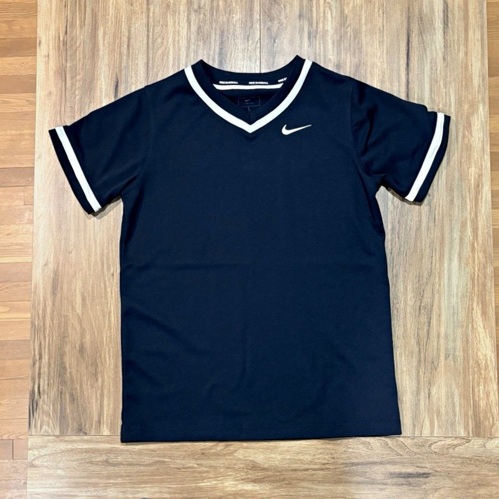 Nike Vapor Baseball Black V-Neck Short Sleeve Pullover Jersey Men's Large